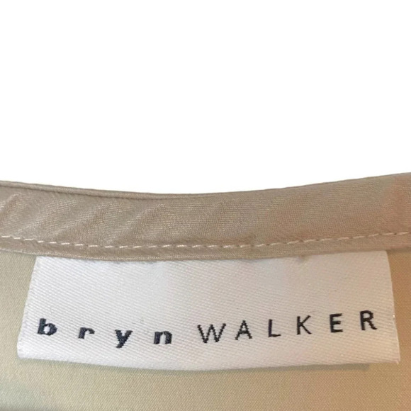 bryn Walker Beige  Asymmetrical 3/4 Sleeve Tunic Dress - Picture 12 of 12